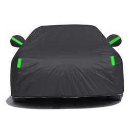 Sizes Car Cover Full Sedan Covers Polyester with 4 Fluorescent Reflective Strip Sunscreen Waterproof UV Resistant UniversalHKD230628