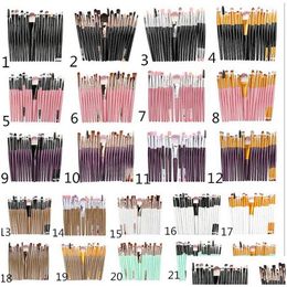 Makeup Brushes 20Pcs Set Professional Powder Foundation Eyeshadow Make Up Cosmetics Soft Synthetic Hair Drop Delivery Health Beauty Dhsbc