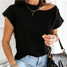 Women's Blouses ! Sexy Off Shoulder Solid Colour Blouse Women Shirts Summer Short Sleeve Tops Casual Loose Halter Backless Ladies