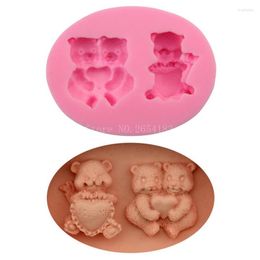 Baking Moulds Animal Teddy Bear Valentine Silicone Fondant Soap 3D Cake Mould Cupcake Jelly Candy Sugar Decoration Tool FQ2204