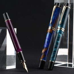 Pens Mohn M600s Celluloid Fountain Pen Mohn Iridium F Nib 0.5mm Ink Pen Resin Office Writing Pen for Office Supplies Gift Set