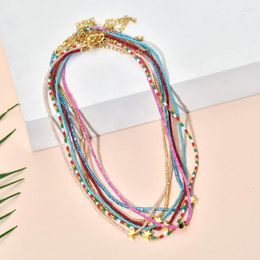 Choker Colorful Unique Exquisite Small Beads Glass Miyuki Chain Make Star Pendant Necklace Jewelry