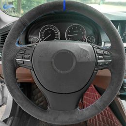 Steering Wheel Covers Car Suede Leather Cover Trim For 5 6 7 Series F10 F07 F11 2009-2023 F12 F13 F06 2011-2023 F01 F02 2008-2023