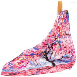 Scarves Pure Silk Bandana Female Hair Scarf Tree In Spring Handkerchief Natural Women Headband Pocket Square For Men's Suit
