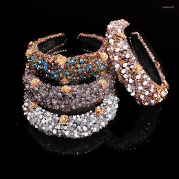 Hair Clips Luxury Crystal Beaded Hairbands Fashion Cloth Headband Rhinestones Headwear Styling Tools Accessories