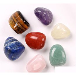 Massage Stones Rocks Chakra Healing Crystals Set Of 7 Tumbled Chakras Ncing Crystal Therapy Meditation Reiki Thumb Palm Drop Deliv Dh4K8
