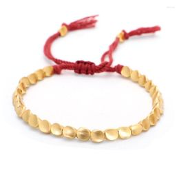 Link Bracelets Handmade Tibetan Buddhist On Hand Braided Copper Beads Lucky Rope Bracelet & Bangles For Women Men Dropshiping