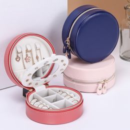 Jewellery Storage Boxes Portable Double Layer Jewellery Storage Box Zipper PU Leather Display Case Rings Earrings Necklace Organiser Gift Package Q262