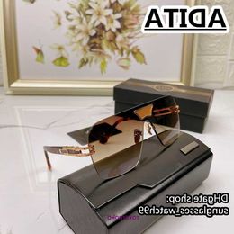 A DITA sunglasses grand ane designer for men Goggle Rimless Pilot Plank Black Round Shield TOP high quality original brand spectacles luxury 4CSF