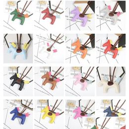 Keychains Lanyards 16 Colours Pu Horse Keychain Cotton Pony Bracelet Car Key Chain Cartoon Mti-Function Ring Phone Bag Pendant Drop Dhtkl