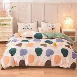 Bedding sets 100% Cotton Duvet Cover Plant Printed Brushed Fabric Breathable Soft Bedding Simple Fashion Zipper Closure Machine Washable 230627