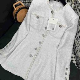 Women's Blouses & Shirts Designer 2023 New Style Woollen French Dress 3PKK