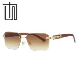 Wholesale of sunglasses New Leopard Head Fashion Frameless 3004 Personalised Small Frame Versatile Sunglasses8JH5
