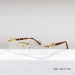 2023 CARUltralight Titanium Alloy Rimless Men Glasses Frame Square Eyeglasses Myopia Prescription Frames For Women Optical Eye Glass eyewear