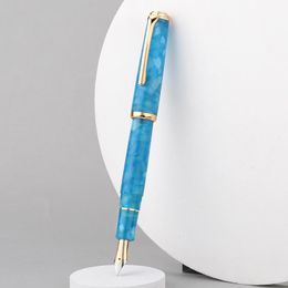 Pens Hongdian 960 Plus (N1) Retro Acrylic Resin Fountain Pen Nebula Series EF Nib Office Pen with Converter Writing Business Gift Pen