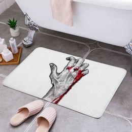 Carpet Blood Stained Palm Bath Mat Halloween Decoration Bloody Hands Bathroom Mat Blood Stains Funny Kids Bathroom Mat 3d Foot Pad Rug 230627