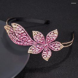 Hair Clips Ladies Retro Simple Multicolor Flower Hairband Luxury Czech Crystal Non-slip Border Girl Hairpin Fancy Accessories Headband