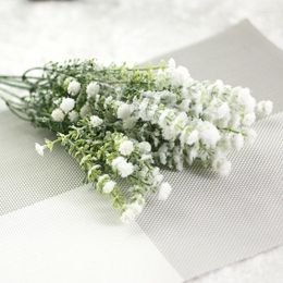 Decorative Flowers 6 Fork Snow Spray White Gypsophila Artificial Baby's Breath Fake Christmas Home Decoration Wedding Arrangement