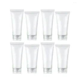 Storage Bottles 10 Pcs Clear Container Shampoo Lotion Face Wash 7.5X3CM Refillable White Travel