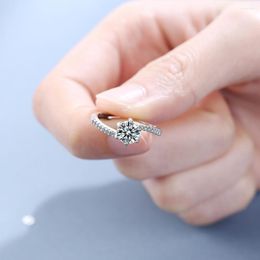 Cluster Rings DIWENFU Genuine 925 Sterling Silver FL Diamond Ring Jewellery For Women Anillos De 1 Bizuteria Gemstone Open