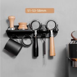 Dish Racks 51 54 58mm Wall Mount Coffee Set Storage Rack Puching Free Espresso Portafilters Holder Coffeeware Organiser Accessories 230628