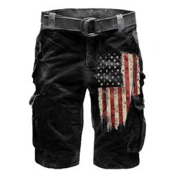 Men's Shorts Fashion Overalls 3D Printing Imitation Denim Design MultiPocket Trend Selling Graphic Printed Casual 230627