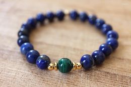 Strand 2023 STYLE Lapis Lazuli And Malachite Mala Bracelet Bule Beads Yoga Wrist Meditation Jewelry Gifts