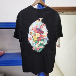 Men's T-Shirts Real Po Kith T-shirt Summer Floral Print High Quality American Casual Loose Cotton Breathable Top Tee Men Women 230627