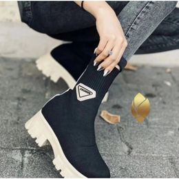 Boots Sexy Women Knitting Socks Chelsea Shoes Autumn Comfort Low Heel Fashion Platform Ankle Female Footwear 230628