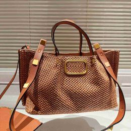 raffia beach bags women designer bag summer travel bags cane Tote Luxury handbags Woven Straw bag Purses Handbag with pouch 230615