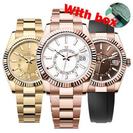Luxury Mens Automatic Mechanical Watches 42mm Stainless Steel Watch Gold Watches Luminous Wristwatch Sapphire Glass Watches Watches High Quality SKY DHgate watch