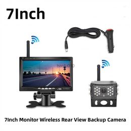 s 7Inch Monitor Wireless Rear View Backup Camera Night Vision System for Car RV Truck Bus L230619