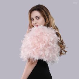 Scarves Women Real Ostrich Fur Shawls Fashion Warm Natural Shawl With Feather Poncho Elegant Fluffy Party Dress Wedding