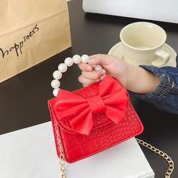 Handbags Korean Style Kids Mini Tote Hand Bags for Baby Girls Coin Pouch Cute Bowknot Crossbody Bag Toddler Clutch Purse 230628