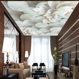 Wallpapers Custom 3D Ceiling Bedroom Wallpaper Jade Flower For Home Interior Silk Printing Murals