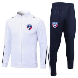 2023 FC Dallass Mens Tracksuits Sets Soccer Training Suits adult winter football Tracksuit set kits sports full zipper jackets and pants sportswear Suits