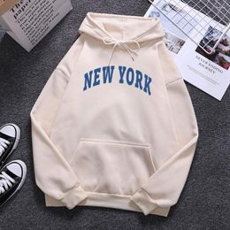 Men's Hoodies York Usa City Print Man Hip Hop O-Neck Pullover Creative Fleece Clothing Casual Pocket Sweatshirt Mens Long Sleeves