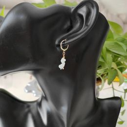 Dangle Earrings (1 Pair)Fashion 5.6 13mm White Opal US Jersey State 925 Silver With Gold Plated Earring For Women Wedding Jewellery Brincos