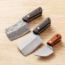 New Arrival R8339 Small Chef Knife 440C Satin/Laser Pattern Blade Full Tang Wood Handle Fixed Blade Knives Outdoor Camping Hiking Fishing EDC Pocket Knives