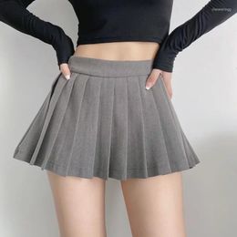 Skirts College Style Reduced Age Girl Super Pleated Skirt Korean Version High Waisted Draped A-line Mini With Shorts V223