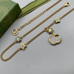 Anhänger Halsketten Damen Designerschmuck Damen Halskette Buchstaben mit Diamanten Accessoires Designer Goldkette CYG2391233