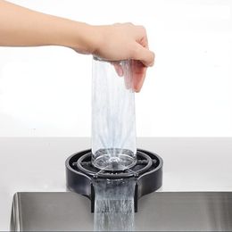 Wine Glasses Rinser Automatic Glass Cup Washer High Pressure Bar Kitchen Beer Milk Tea Cleaner Sink Accessories 230627