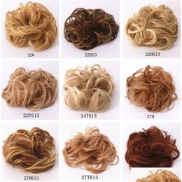 Synthetic Wigs Bun Curly Messy Elastic Hair Scrunchies Elegant Chignons Piece For Women And Children Drop Delivery Products Dhkdm