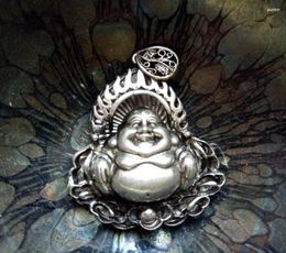 Pendant Necklaces Exquisite Carving Of Maitreya Buddha Silver