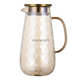 54Oz Glass Pitcher With Lid Iced Tea Pitcher Water Jug Hot Cold Water Ice Tea Wine Coffee Milk And Juice Beverage Carafe L230620