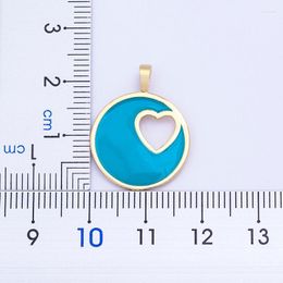 Pendant Necklaces Luxury Enamel Heart Black/Pink/Blue/White Candy Color Gold Chain Necklace Bohemian Women Fashion Birthday Jewelry GiftPend