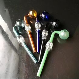 Glass Smoking Pipes Manufacture Hand-blown hookah Bongs Colourful fulcrum long curved pot pipe