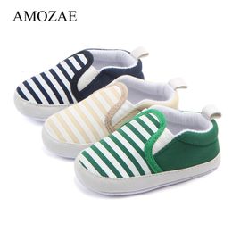 First Walkers 2023 Baby Striped Shoes For born Lovely Infant Boys Girls Soft Sole Anti Slip Indoor Toddler Footwear 230628