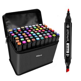 Markers 30406080 Colour Art Set Dual Headed Artist Sketch Oily Alcohol based Marker For Animation Manga 230627