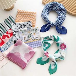 Bandanas 58cm Cotton Linen Girl Square Scarf Women Fashion Bandanas Head Hair Accessories Turban Hairband Headband x0628